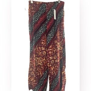 NWT Olivaceous Multiple Color Paisley Print Wide Leg Pants M